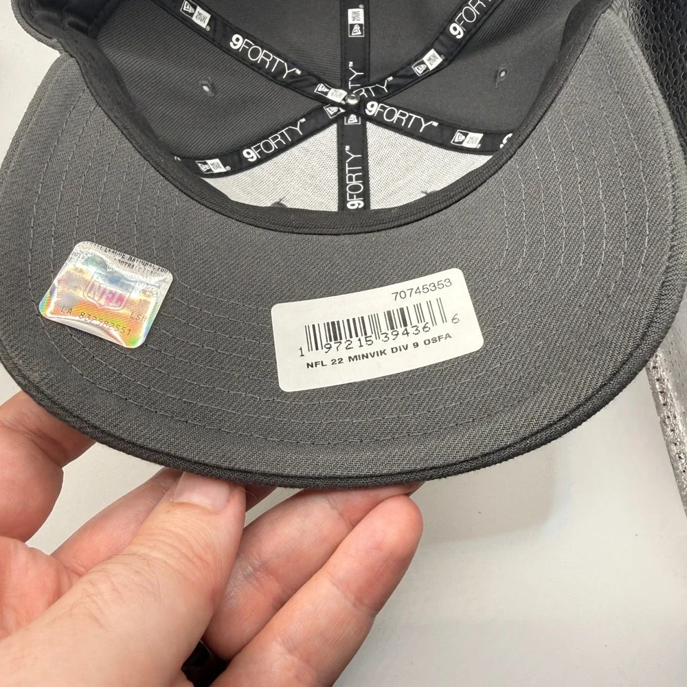 New Era Minnesota Vikings NFC North Champions Hat 9FORTY Adjustable Grey Cap NFL